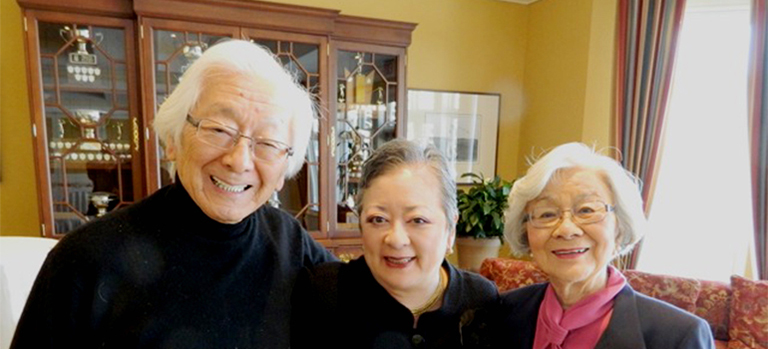 Dr. Henry Sugiyama with wife Joanne (right) and daughter Constance. Photo Credit: UBC Public Affairs